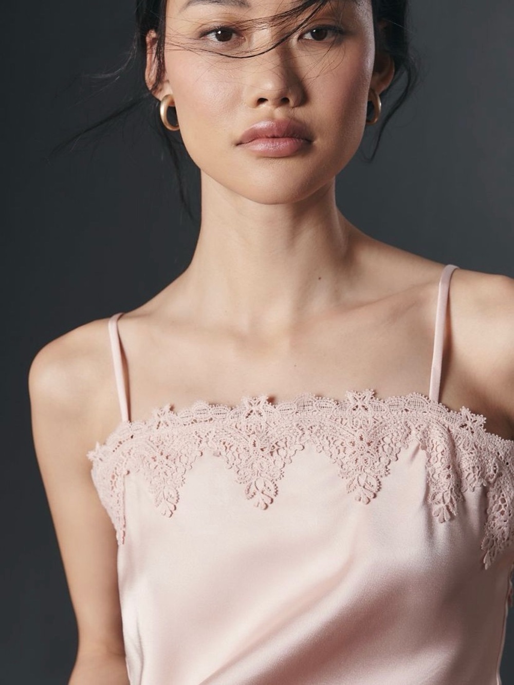 NWT - Blue Tassel - Anthropologie - Blush Lace-Trim Camisole